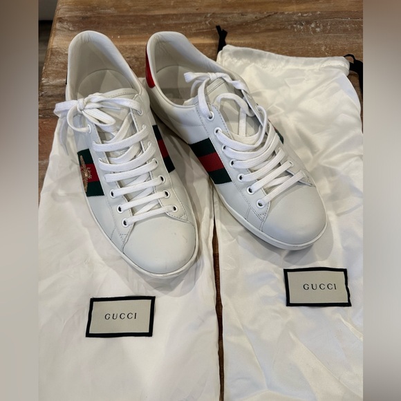 MEN’S GUCCI ACE SNEAKER WITH BEE SIZE 8 - Picture 3 of 6